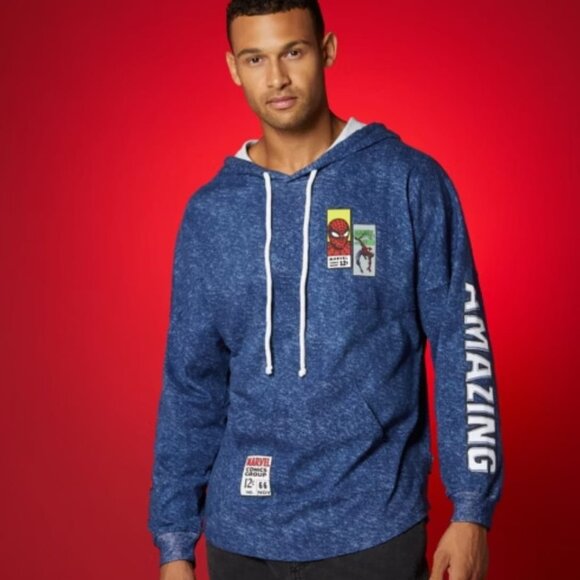 Marvel Spirit Jersey Blue Spiderman 60th Anniversary Hoodie - Size Large - NWT - Picture 4 of 7